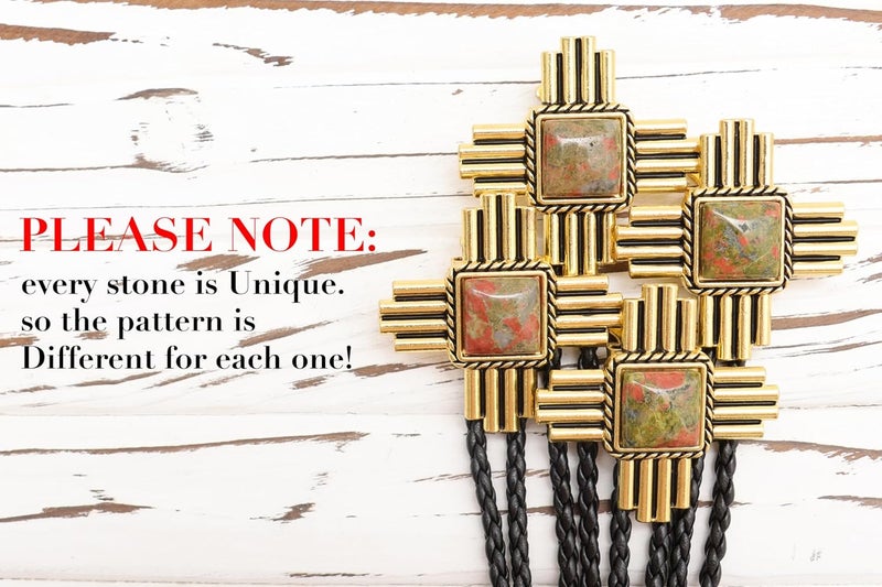 Wentur Stone Bolo Ties for Men Western - Vintage Cowboy Bolo Tie for Women Western Costume Accessories - Image 5